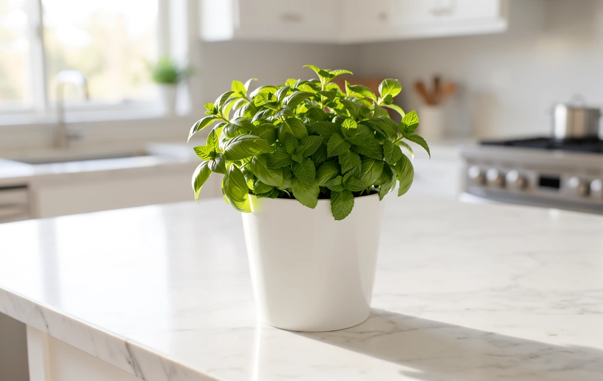 Frische Kräuter in einer modernen Küche